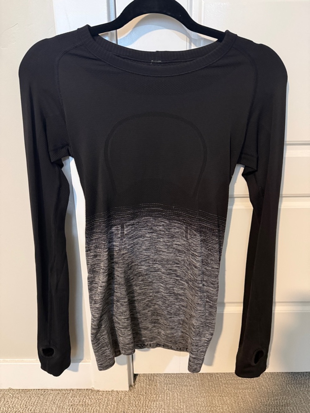 lululemon athletica Black to Gray Ombre Seamless Long Sleeve Top
